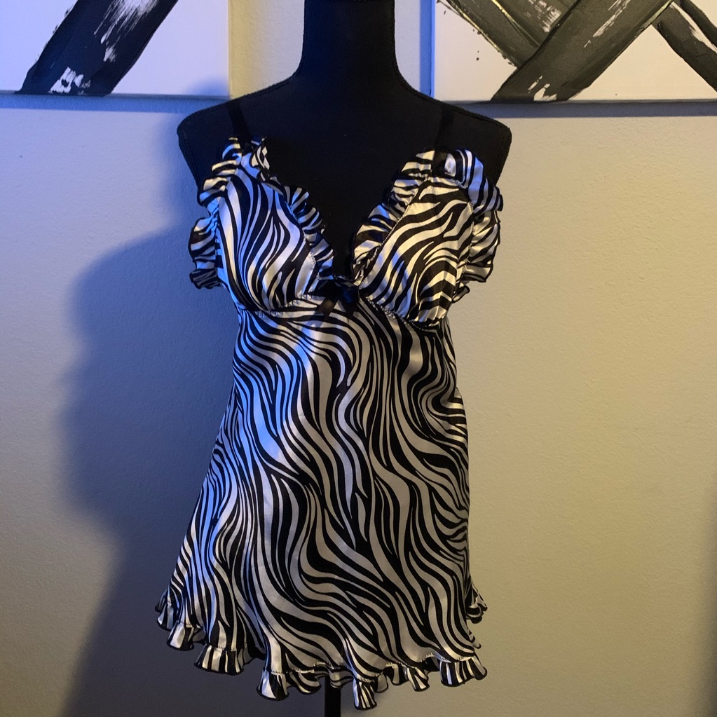 Satin Feel Zebra Negligee Satin Feel Zebra Negligee